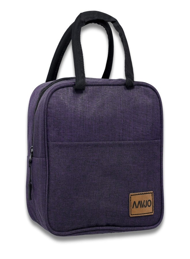Aavjo Insulated Travel Picnic Lunch Bag for Boys Girls Kids and Adults - Leakproof Reusable Tote with High Capacity, Perfect for Women & Men, Ideal for Work, Travel, and Outdoor Activities (Purple) - Image 1